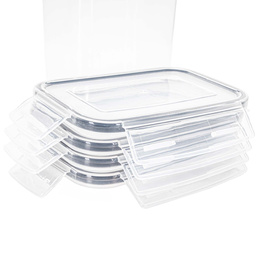 Pojemniki kuchenne do przechowywania żywności z pokrywką zestaw 24 szt. z naklejkami, przeźroczyste