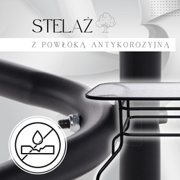 Meble ogrodowe, metalowe zestaw dla 4 osób stół 120 cm szkło hartowane i 4 krzesła czarne