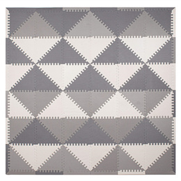 Mata piankowa trójkąty 186x186 cm szare puzzle dla dzieci, do ćwiczeń pianka EVA