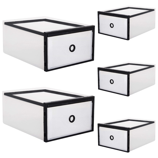 Pudełko na buty 5 szt. z szufladą 35x23x12 cm organizer na obuwie przezroczysty