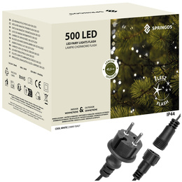 Lampki choinkowe 500 Led zimny biały+ niebieski flash 41,5 m oświetlenie świąteczne IP44