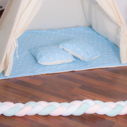 Namiot Tipi dla dzieci wigwam błękitny w gwiazdki XXL