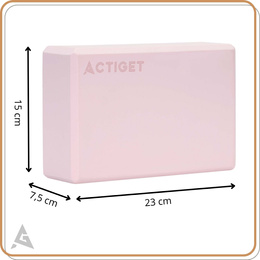Kostka do jogi piankowa EVA 23x15x7,5 cm klocek blok do ćwiczeń pilates stretching różowa