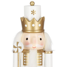 Dziadek do orzechów 30,5 cm drewniany żołnierzyk złoty, figurka świąteczna