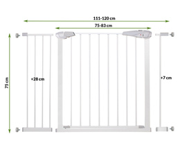 Bramka zabezpieczająca barierka rozporowa 76-120 cm biała