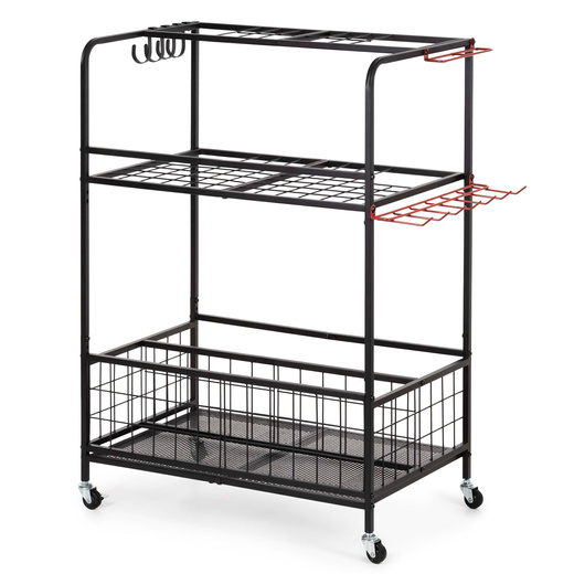 Wózek na narzędzia ogrodowe 96 cm mobilny organizer, 3-poziomy, stojak na sprzęt ogrodniczy