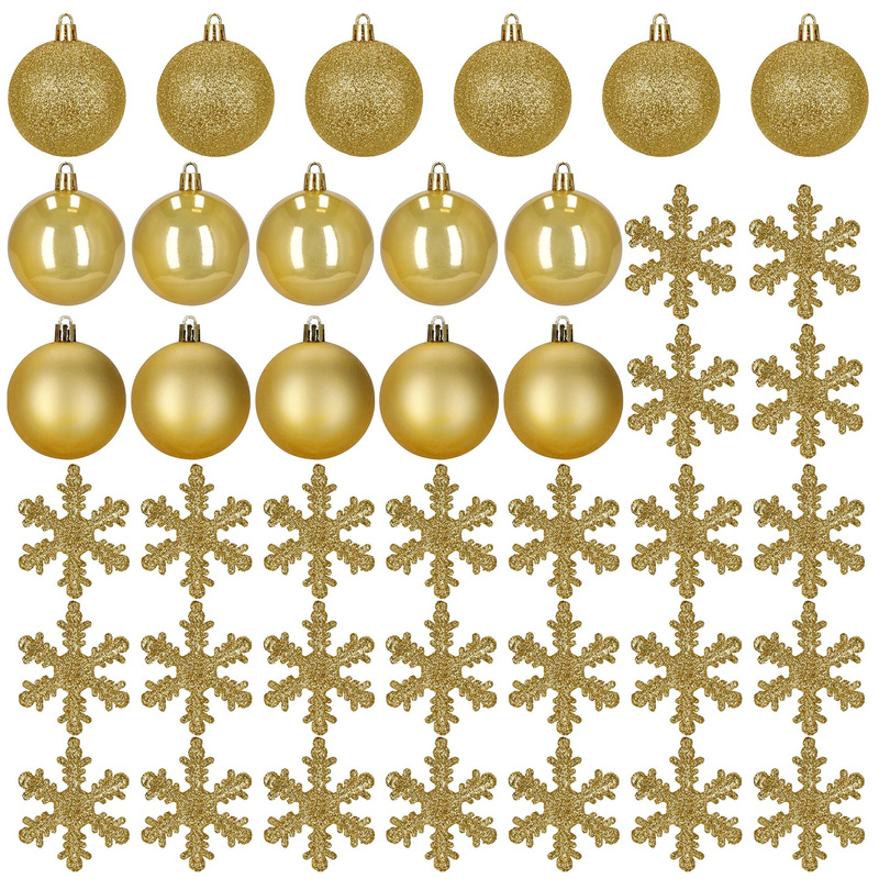 Bombki choinkowe 40 szt. zestaw dekoracji świątecznych, nietłukące, złoty