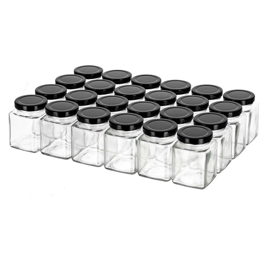 Pojemniki na przyprawy 24 sztuki szklane słoiczki 100 ml przyprawniki kuchenne z 48 etykietami 