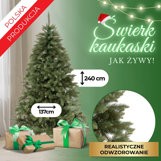 Choinka sztuczna premium 240 cm świerk kaukaski