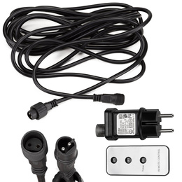 Kurtyna świetlna PRO 500 Led lampki zewnętrzne 25 m zimny biały + zimny biały flash zestaw