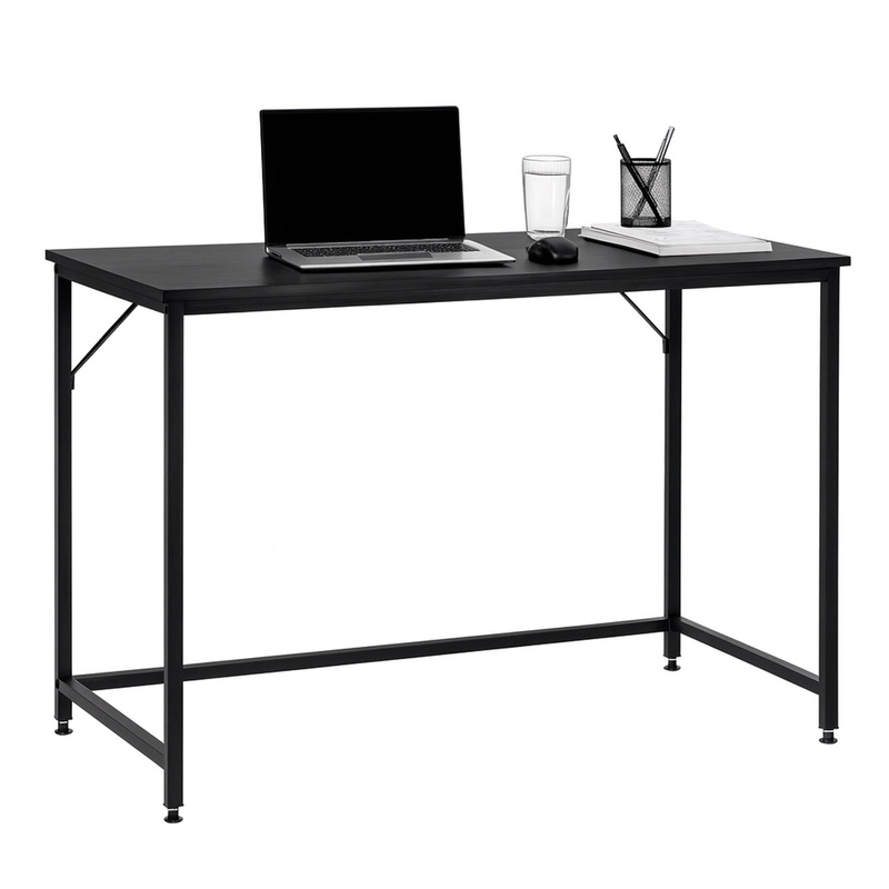 Biurko komputerowe nowoczesne 100x50x76 cm stolik loft industralny czarny
