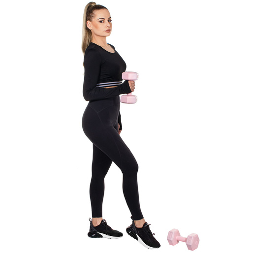 Ciężarki 2kg hexagonalne do ćwiczeń fitness hantle zestaw 2 szt. różowe