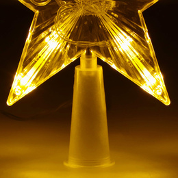 Czubek na choinkę świecąca gwiazda 10 Led szpic ciepły biały