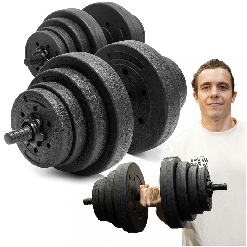 Hantle regulowane zestaw 2x 15 kg obciążeń gryf do treningu siłowego 30 kg talerze zaciski