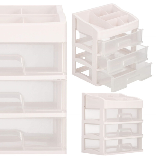 Organizer na kosmetyki 31x26,5x19,5 cm mleczny pojemnik na biżuterię z przegródkami