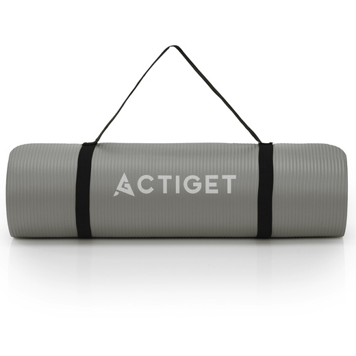 Mata do jogi, ćwiczeń fitness 183x61 cm antypoślizgowa, materac do stretchingu szary