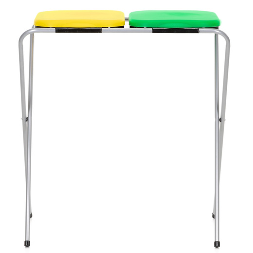 Stelaż na dwa worki do segregacji odpadów, stojak z pokrywami na śmieci