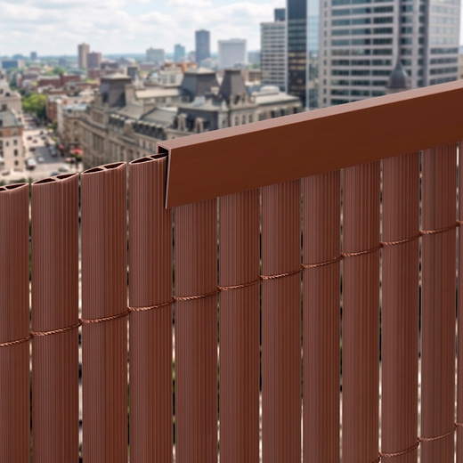 Maskownica, profil do osłony maskującej 100 cm PVC na balkon, taras, ogrodzenie, brązowa