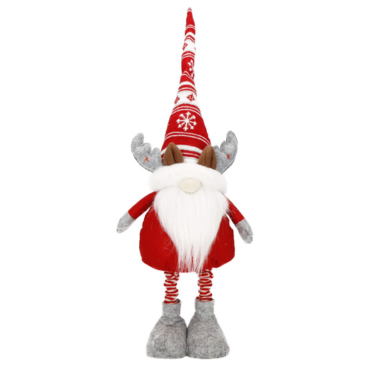 Skrzat 80 cm ozdoba świąteczna, renifer krasnal świąteczny, gnom z teleskopowymi nózkami