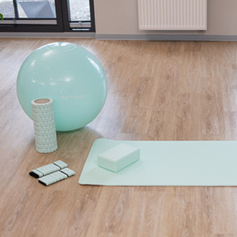 Mata do jogi, ćwiczeń fitness 183x61 cm antypoślizgowa, materac do stretchingu, miętowy