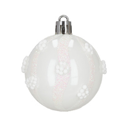 Bombki choinkowe 40 szt. zestaw dekoracji świątecznych, nietłukące, białe