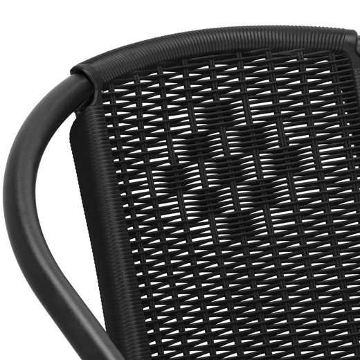 Krzesła ogrodowe 4 szt. metalowe na taras czarne zestaw