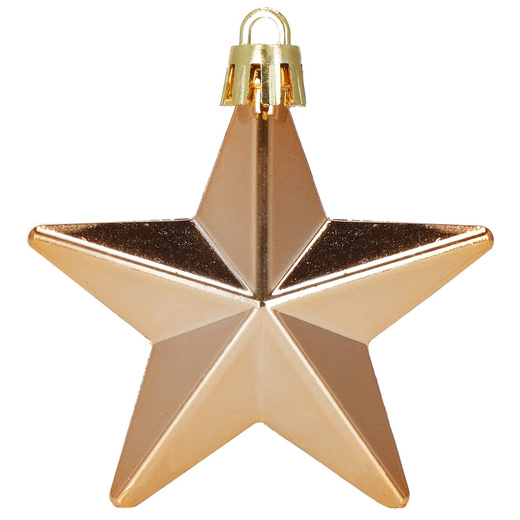 Bombki choinkowe 6 szt. gwiazdki ozdoby świąteczne zestaw rose gold