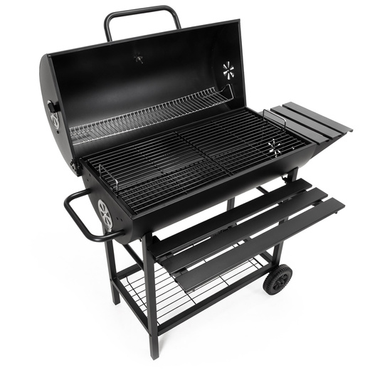 Grill węglowy, ogrodowy z pokrywą, termometrem, duży ruszt grillowy