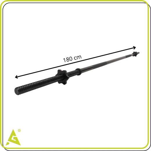 Gryf prosty olimpijski do ćwiczeń 180 cm sztanga ze stali, zaciski 25 mm