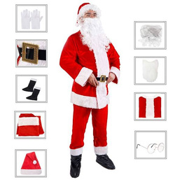 Strój św. Mikołaja zestaw 10 elementowy przebranie świąteczne