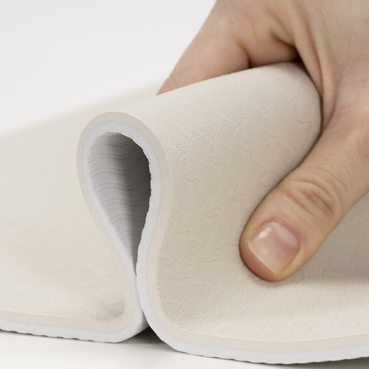 Mata do jogi, ćwiczeń fitness 183x61 cm antypoślizgowa, materac do stretchingu, jasny beż