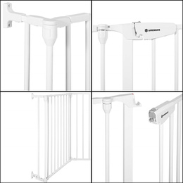 Bramka zabezpieczająca z barierkami 5 elementow 318 cm biała