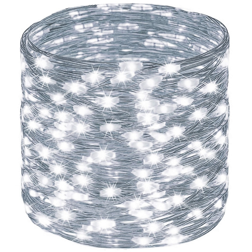 Lampki choinkowe na szpuli 1000 LED druciki biały zimny wewnętrzno-zewnętrzne
