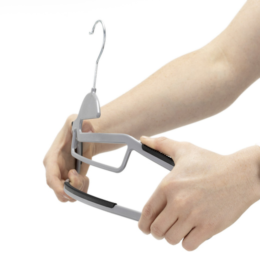 Wieszak plastikowy zestaw 20 szt. antypoślizgowe wieszaki na ubrania szaro-czarny