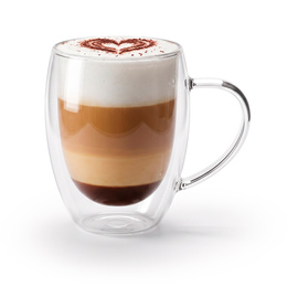 Szklanki termiczne do latte kawy i herbaty 6 szt. 350 ml z uchwytem i podwójnym dnem