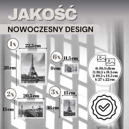 Ramka na zdjęcia 12 zdjęć biała zestaw 12 szt.