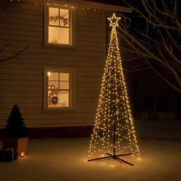Choinka LED do ogrodu 500 cm dekoracja świecąca świąteczna 840 LED ciepły biały + ciepły biały flash