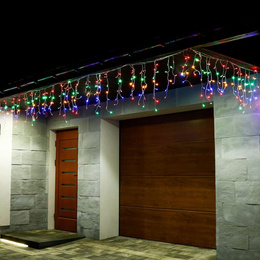 Kurtyna świetlna 1000 led girlanda, lampki wewnętrzno-zewnętrzne 45 m sople multikolor