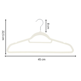 Wieszaki na ubrania 20 szt. welurowe odzieżowe do szafy, ecru