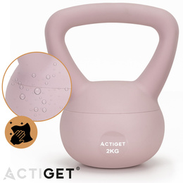 Kettlebell miękki 2kg kula odważnik hantla ciężar do ćwiczeń fitness, jasnoróżowy
