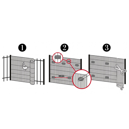Osłona PVC maskująca 400x100 cm, profile zestaw na balkon, taras, ogrodzenie brązowe