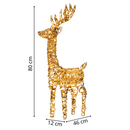 Renifer świąteczny 80 LED świetlna dekoracja do ogrodu biały ciepły