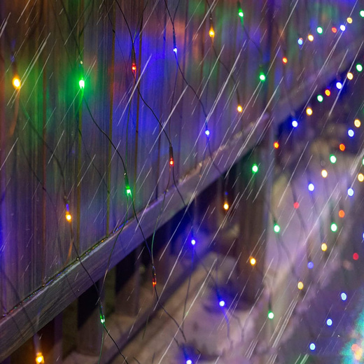 Kurtyna świetlna multikolor 144 Led lampki wewnętrzno-zewnętrzne siatka z programatorem