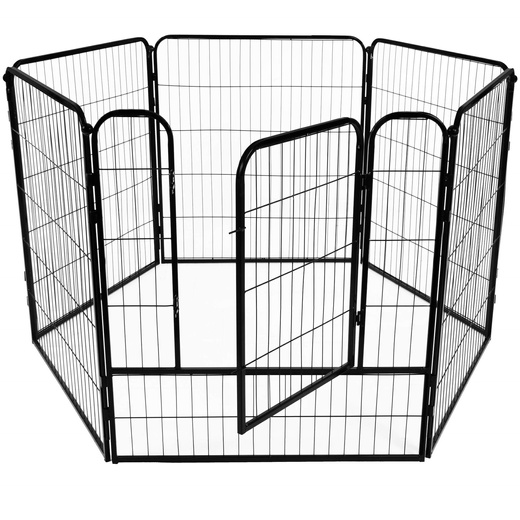 Kojec dla zwierząt wybieg klatka dla psa 184x94x100 cm czarna