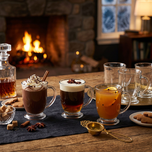 Szklanki do kawy latte mrożonej herbaty deserów 400 ml z uchem komplet 6 szt.