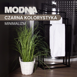 Wieszak łazienkowy na ręczniki stojak 3-ramienny czarny