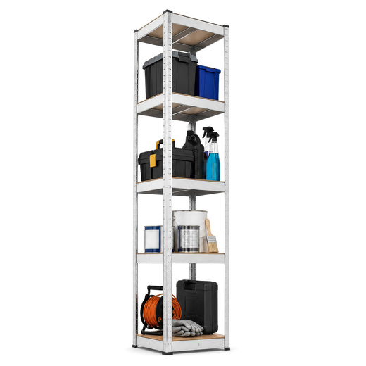 Regał magazynowy 180x40x40 cm 5-poziomowy do garażu, przechowywania 500 kg