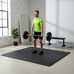 Mata treningowa, ochronna 4 szt. puzzle z pianki EVA 2 cm antypoślizgowe, grafitowe