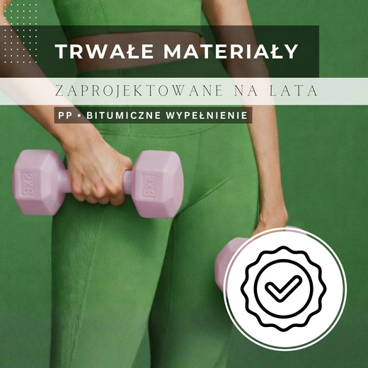 Ciężarki 2x2kg hexagonalne do ćwiczeń fitness hantle zestaw 2 szt. różowe
