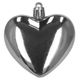 Bombki choinkowe 16 szt. zestaw dekoracji świątecznych, nietłukące, serca, srebrne